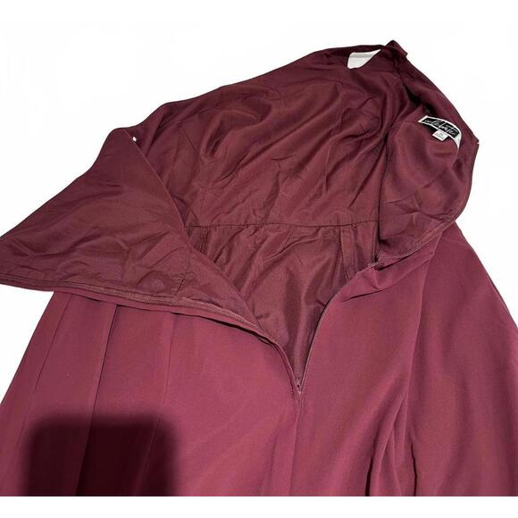 DB Studio Burgundy One-Shoulder Bridesmaid Dress & Free Sash - Size 16 - Picture 5 of 12